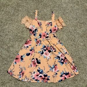 Francesca’s dress-floral-off the shoulder with straps